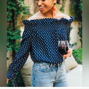 TUCKERNUCK Off the Shoulder Marguerite Blouse size small NWOT
